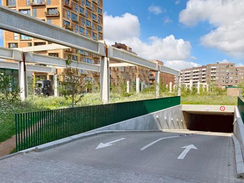 Green roof on top of an underground garage